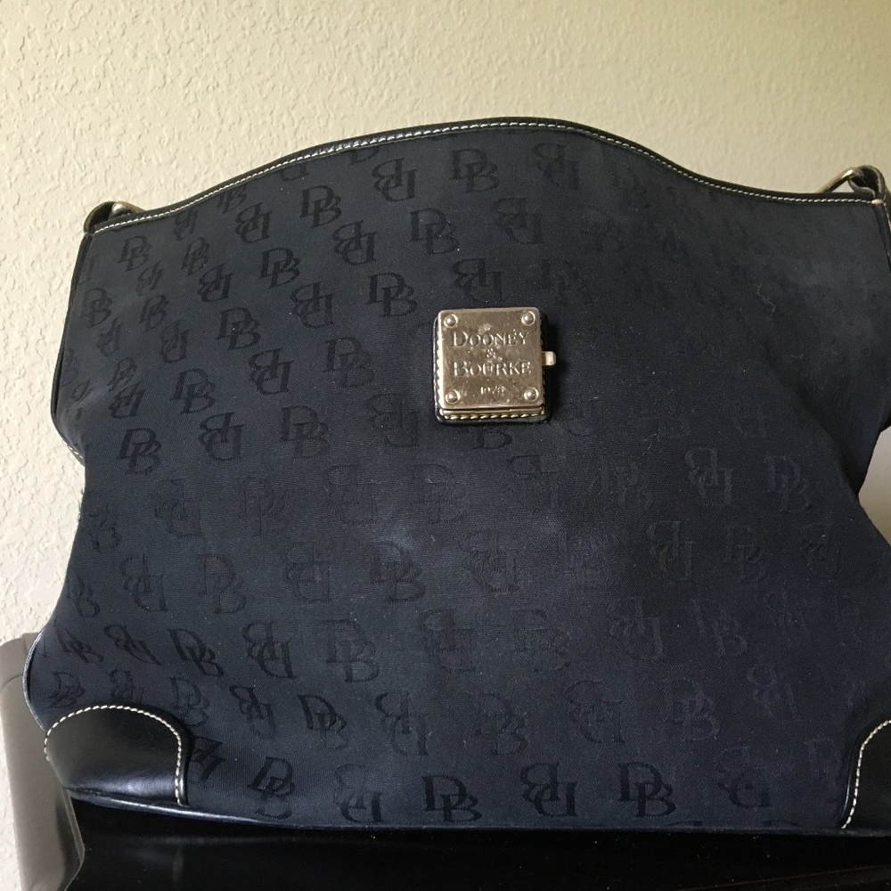 Dooney & Bourke Black Logo Canvas Handbag